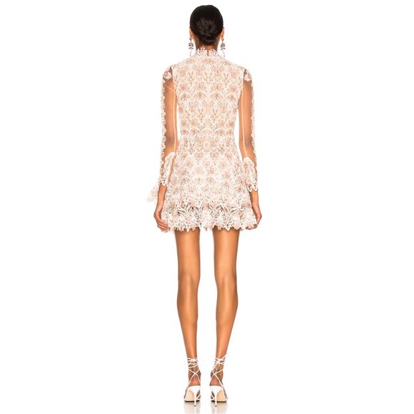 Jonathan Simkhai Natural Tulle-paneled Guipure Lace Mini Dress Nude Combo 6  NWT - Picture 3 of 16